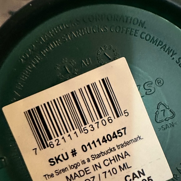 New Starbucks 2023 Jade Green, Gradient Grid 24oz Cup Tumbler Ombre - Picture 6 of 6